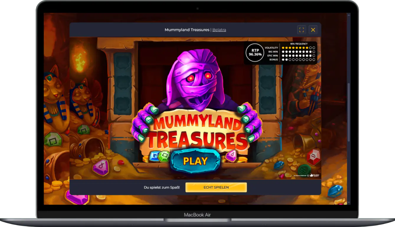 Mummyland Treasures-Slotspiel bei Rolling Slots