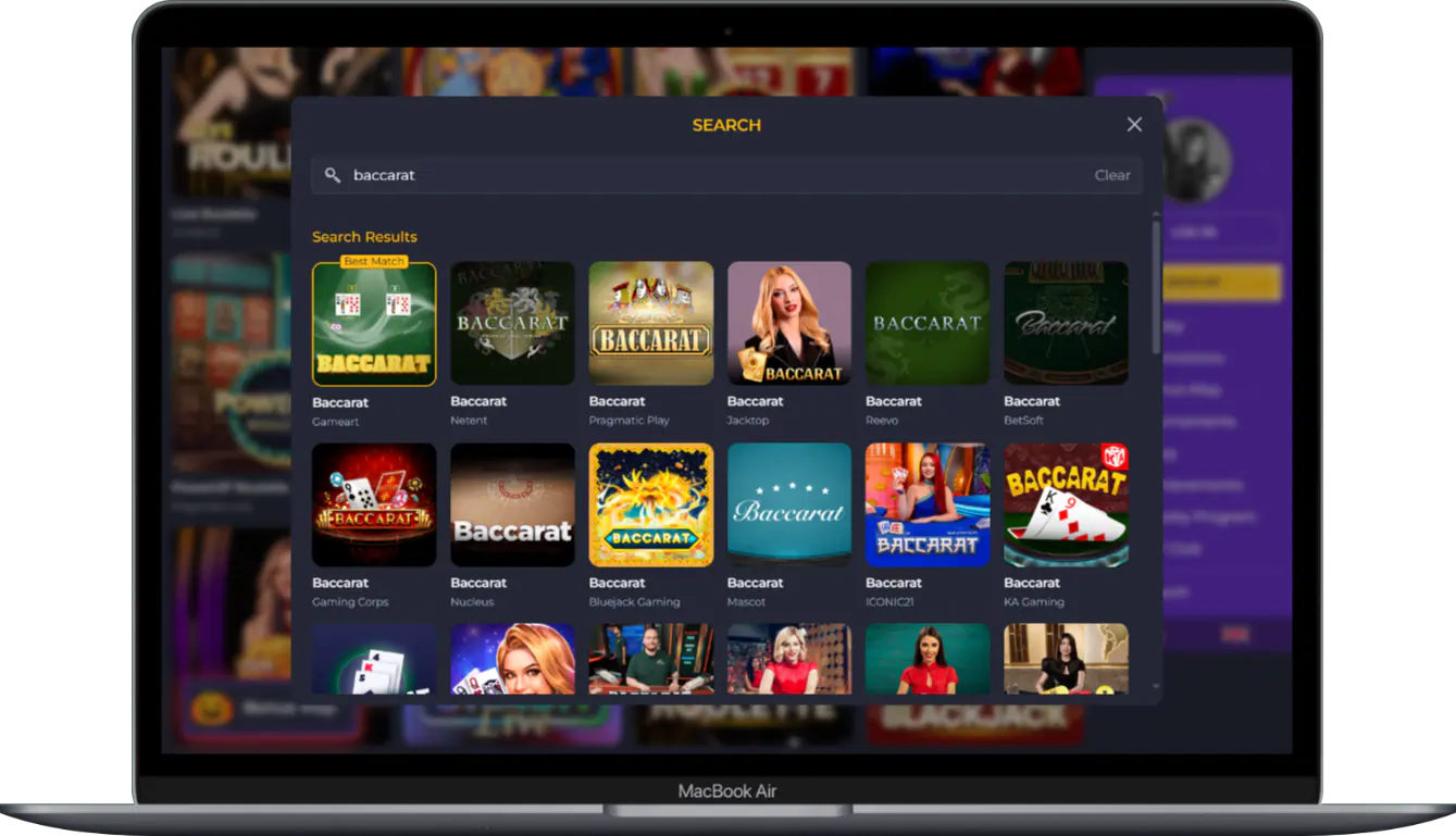 Live Baccarat bei Rolling Slots